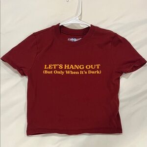 Urban Outfitters Burgundy Graphic Baby Tee